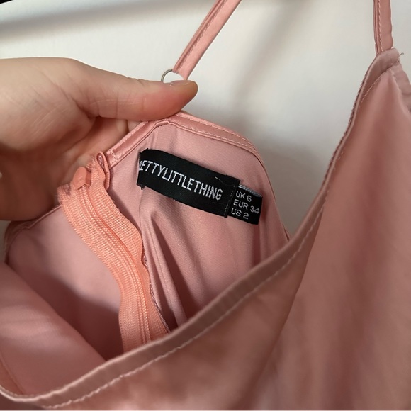 Pretty Little Thing Satin & Mesh Pink Mini Dress - Picture 4 of 6